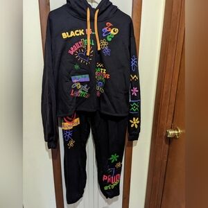 🩶 NWT ModernLux Black History Jogger Set Girl's Size XL 15-17